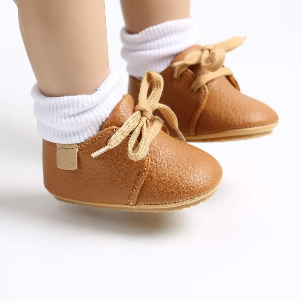 LAFEGEN Baby Boys Girls Classic PU Leather Loafers Soft Sole Oxford Dress Shoes First Walking Flat Moccasins Casual Sneaker