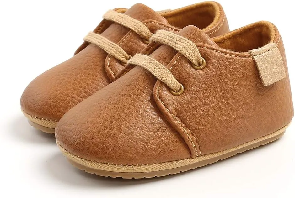 LAFEGEN Baby Boys Girls Classic PU Leather Loafers Soft Sole Oxford Dress Shoes First Walking Flat Moccasins Casual Sneaker