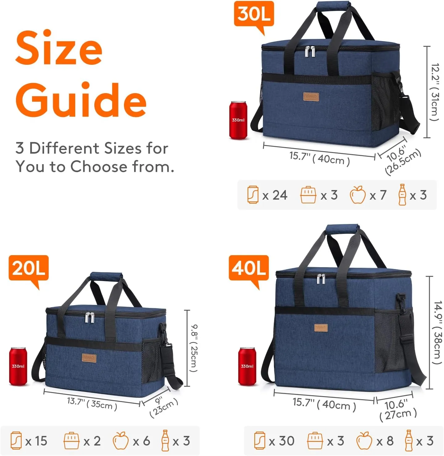 Lifewit Cooler Bag 30/50/60 Cans Collapsible and Insulated Large Lunch Bag Leakproof Soft Cooler Portable Tote for Camping/BBQ/Family Outdoor Activities