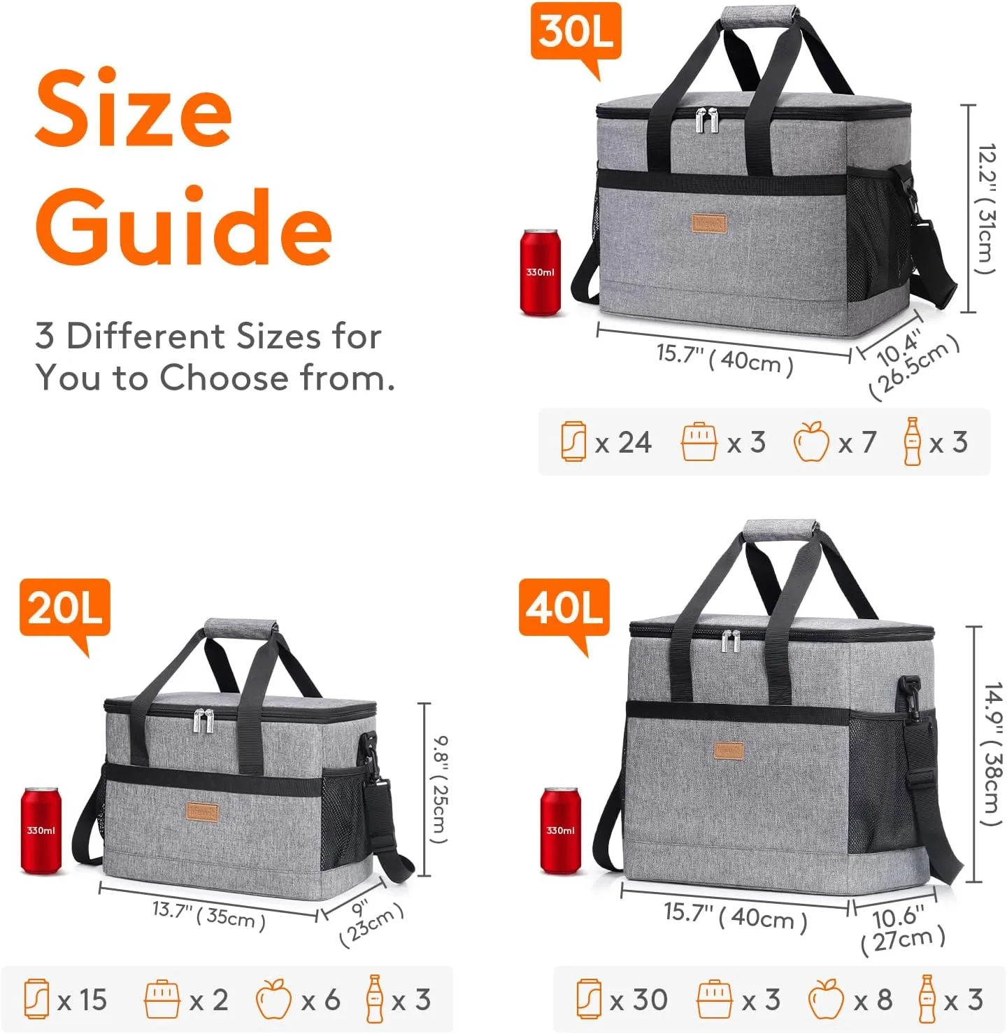 Lifewit Cooler Bag 30/50/60 Cans Collapsible and Insulated Large Lunch Bag Leakproof Soft Cooler Portable Tote for Camping/BBQ/Family Outdoor Activities