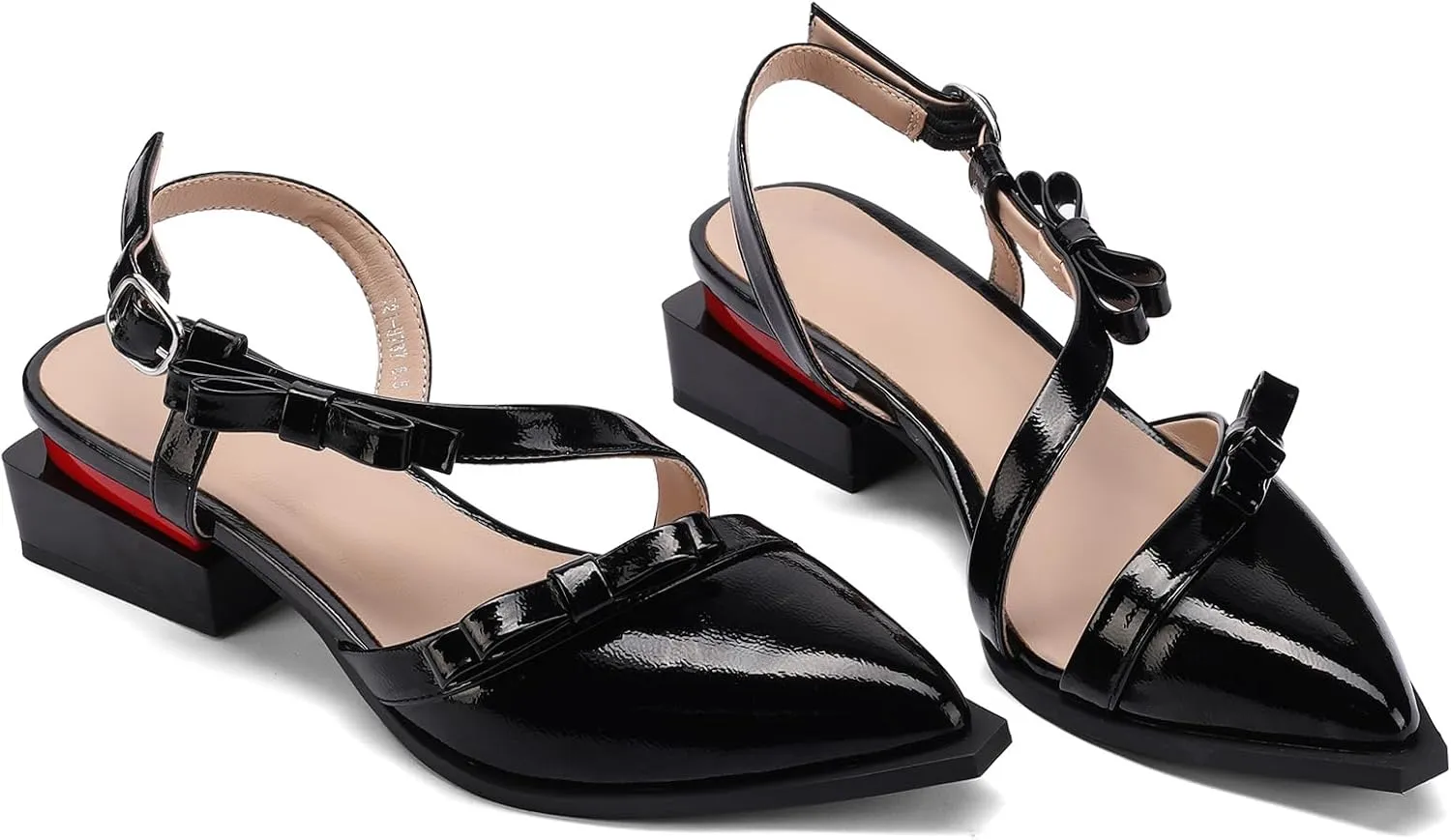 LingxiaUne Shoes for Women Fashion Forward Elegant Dressy Womens Pumps and Loafers with Low Chunky Heel and Sleek Pointed Toe Design Fashion Forward
