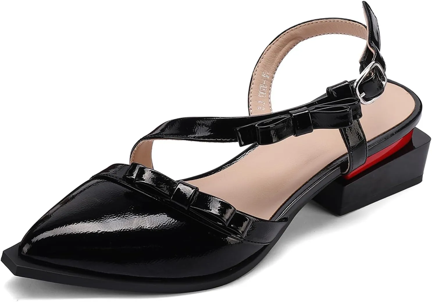 LingxiaUne Shoes for Women Fashion Forward Elegant Dressy Womens Pumps and Loafers with Low Chunky Heel and Sleek Pointed Toe Design Fashion Forward