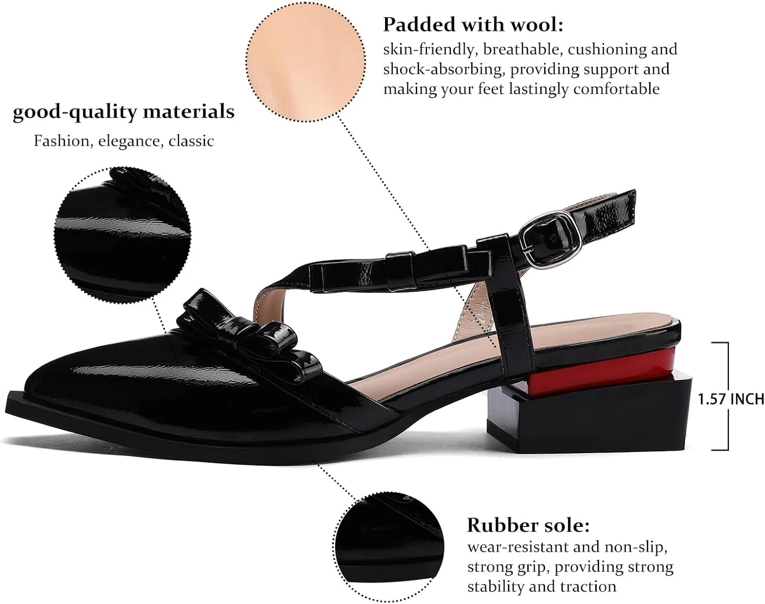 LingxiaUne Shoes for Women Fashion Forward Elegant Dressy Womens Pumps and Loafers with Low Chunky Heel and Sleek Pointed Toe Design Fashion Forward