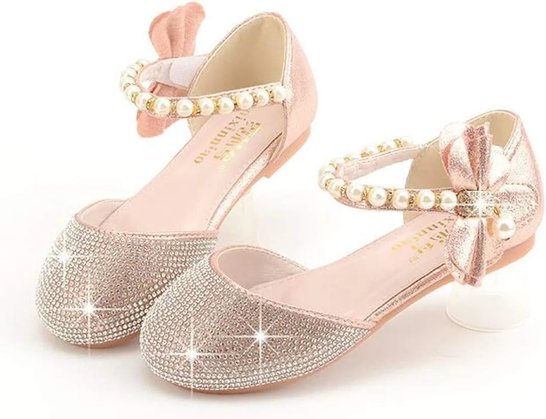 Little Girl's Adorable Sparkle Mary Jane Ballerina Flat Princess Flower Wedding Party Dress Shoes