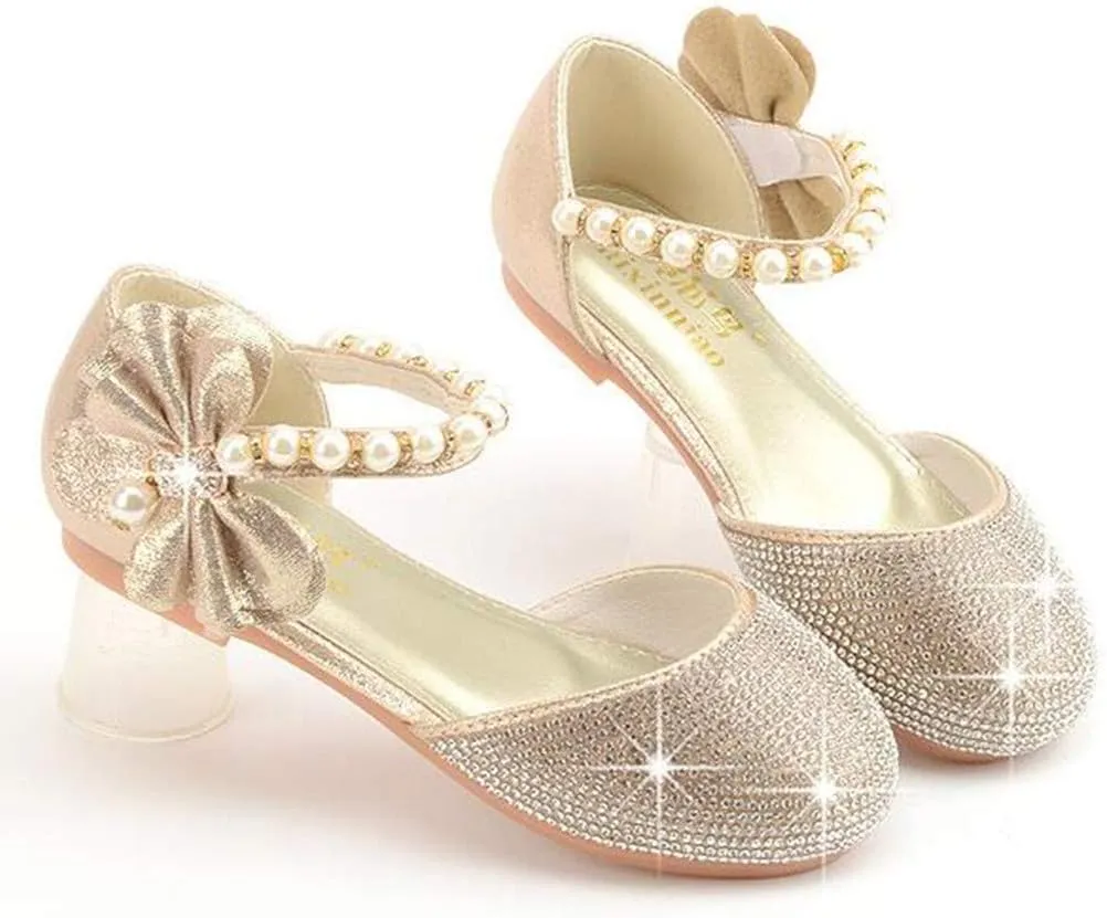 Little Girl's Adorable Sparkle Mary Jane Ballerina Flat Princess Flower Wedding Party Dress Shoes