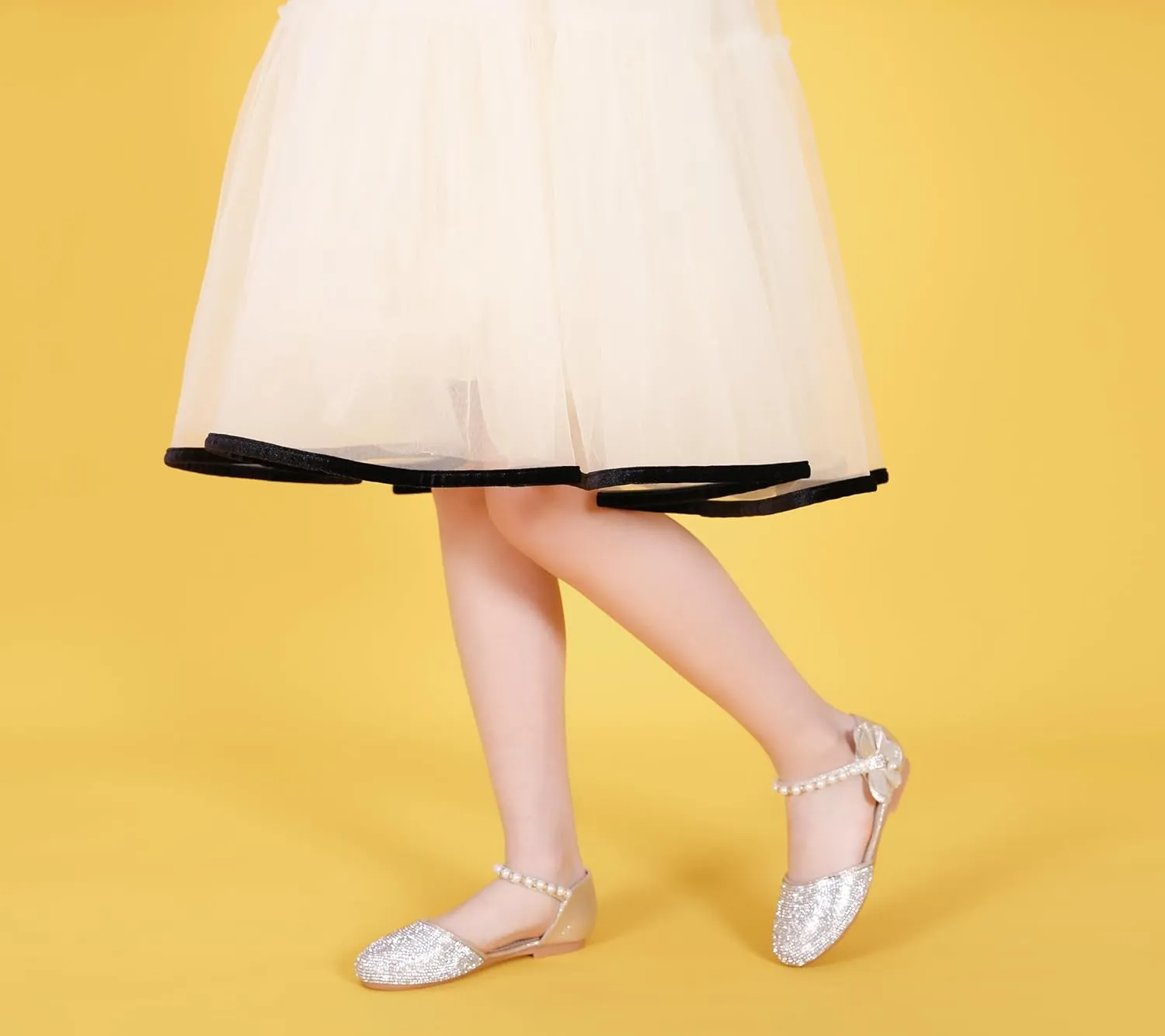 Little Girl's Adorable Sparkle Mary Jane Ballerina Flat Princess Flower Wedding Party Dress Shoes