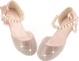 Little Girl's Adorable Sparkle Mary Jane Ballerina Flat Princess Flower Wedding Party Dress Shoes