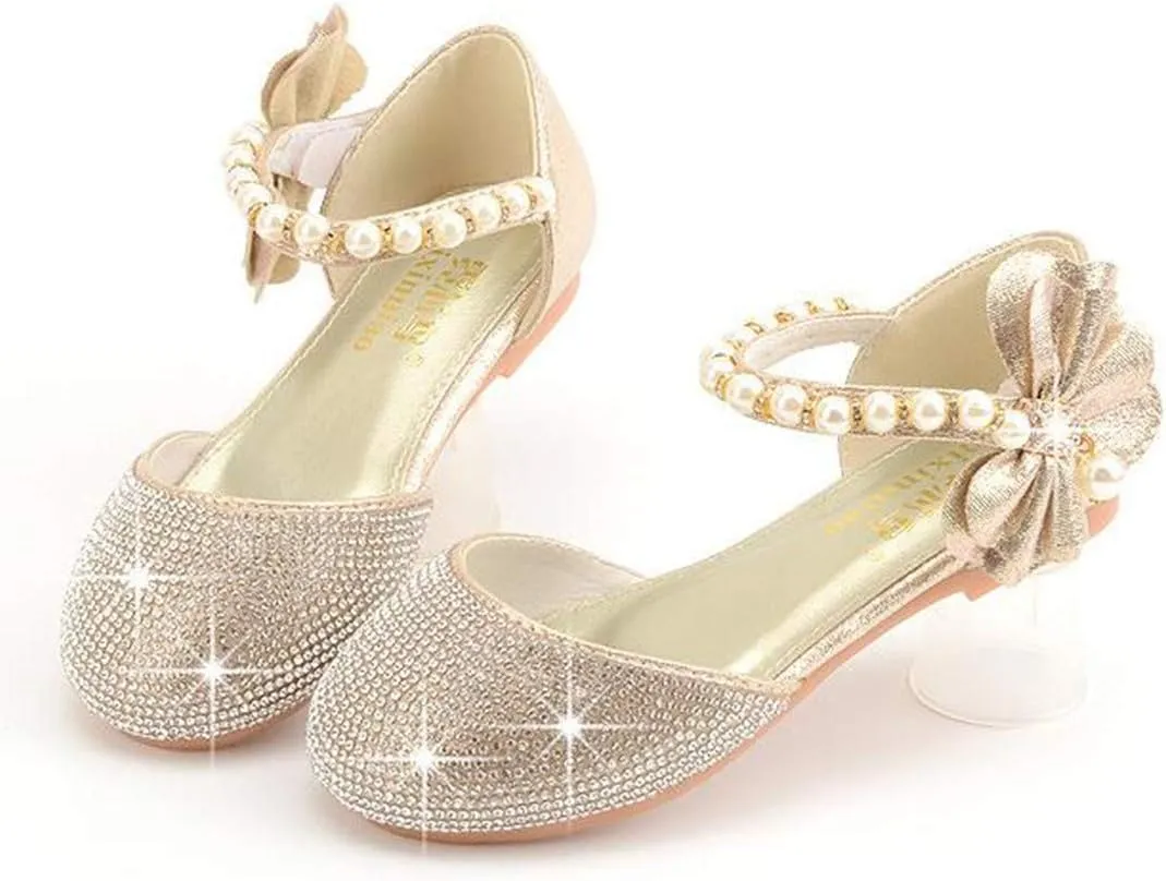 Little Girl's Adorable Sparkle Mary Jane Ballerina Flat Princess Flower Wedding Party Dress Shoes