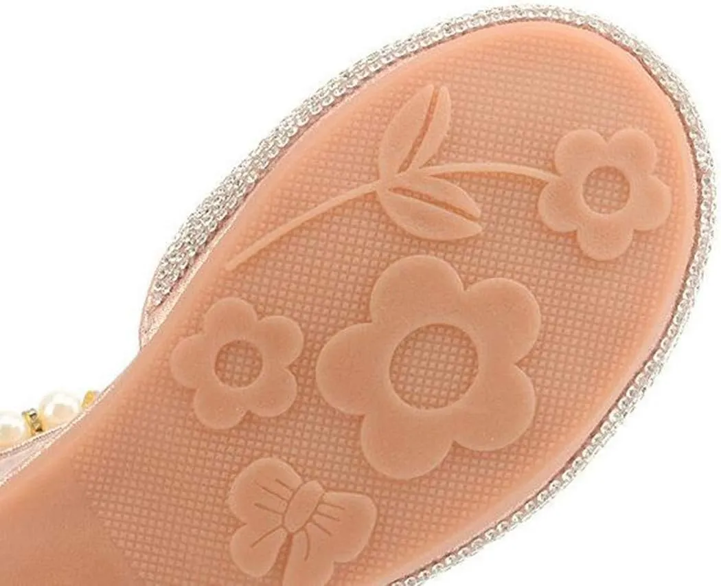 Little Girl's Adorable Sparkle Mary Jane Ballerina Flat Princess Flower Wedding Party Dress Shoes