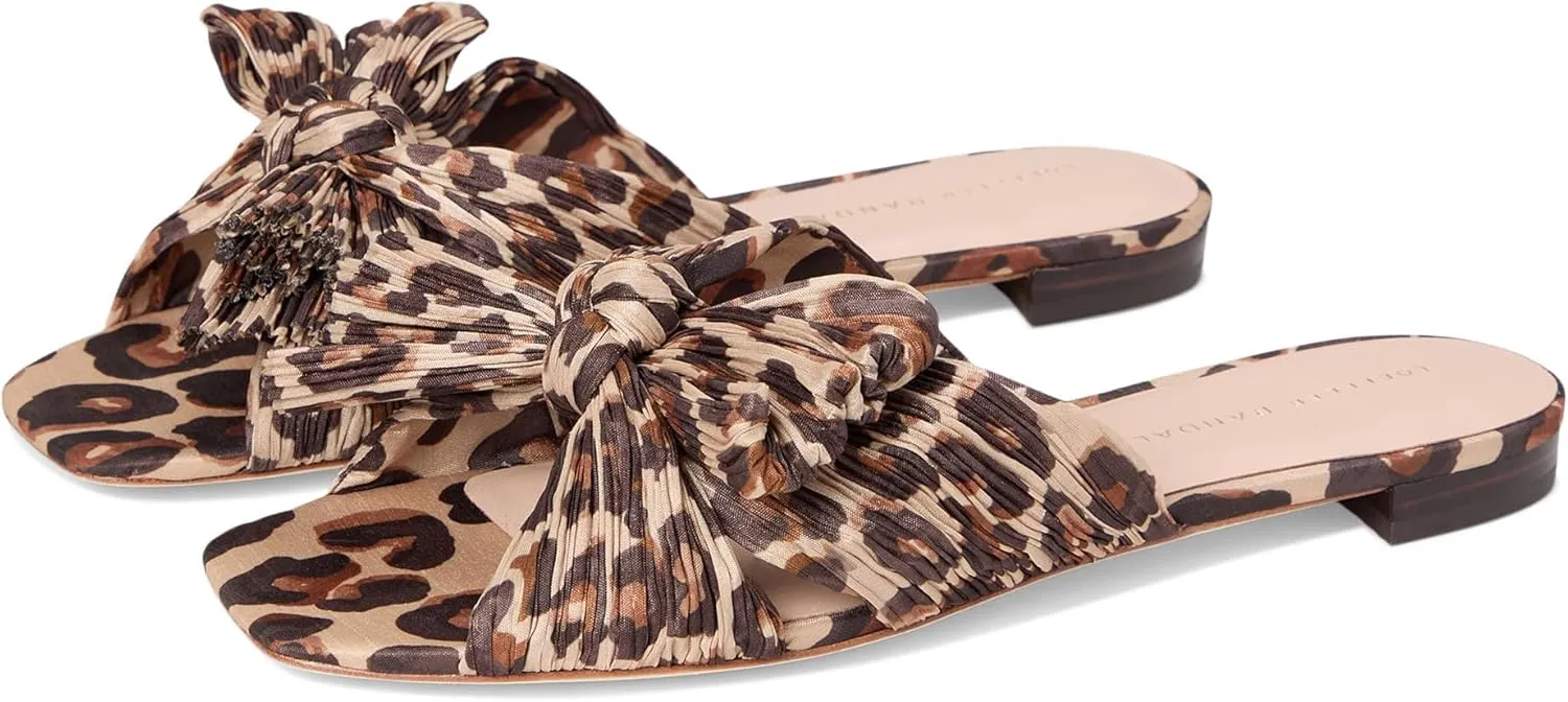 Loeffler Randall Women's Daphne Flat Sandal, Leopard 1, 8