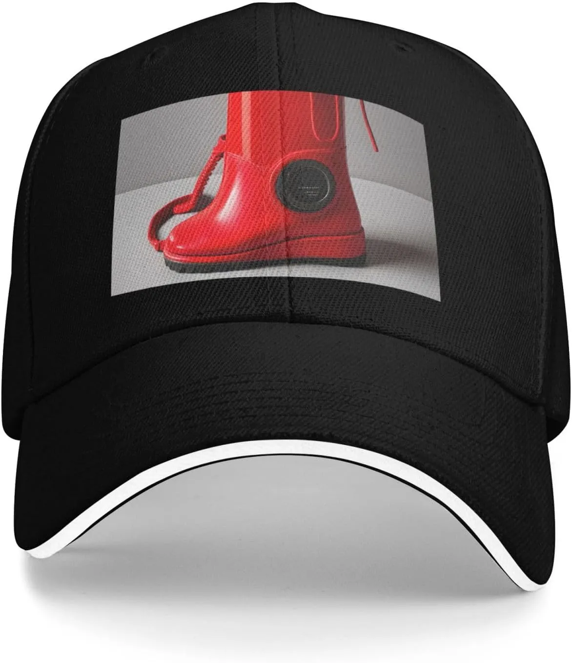 London Red Telephone Boot Print Custom Baseball Cap for Men,Adjustable Back,and Sweatband,Suitable for All Seasons