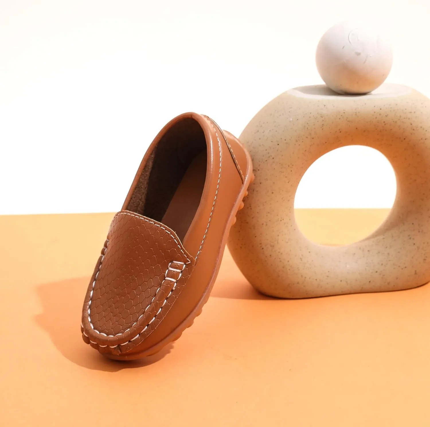 LONSOEN Toddler Little Kid Boys Girls Soft Slip On Loafers Dress Flat Shoes