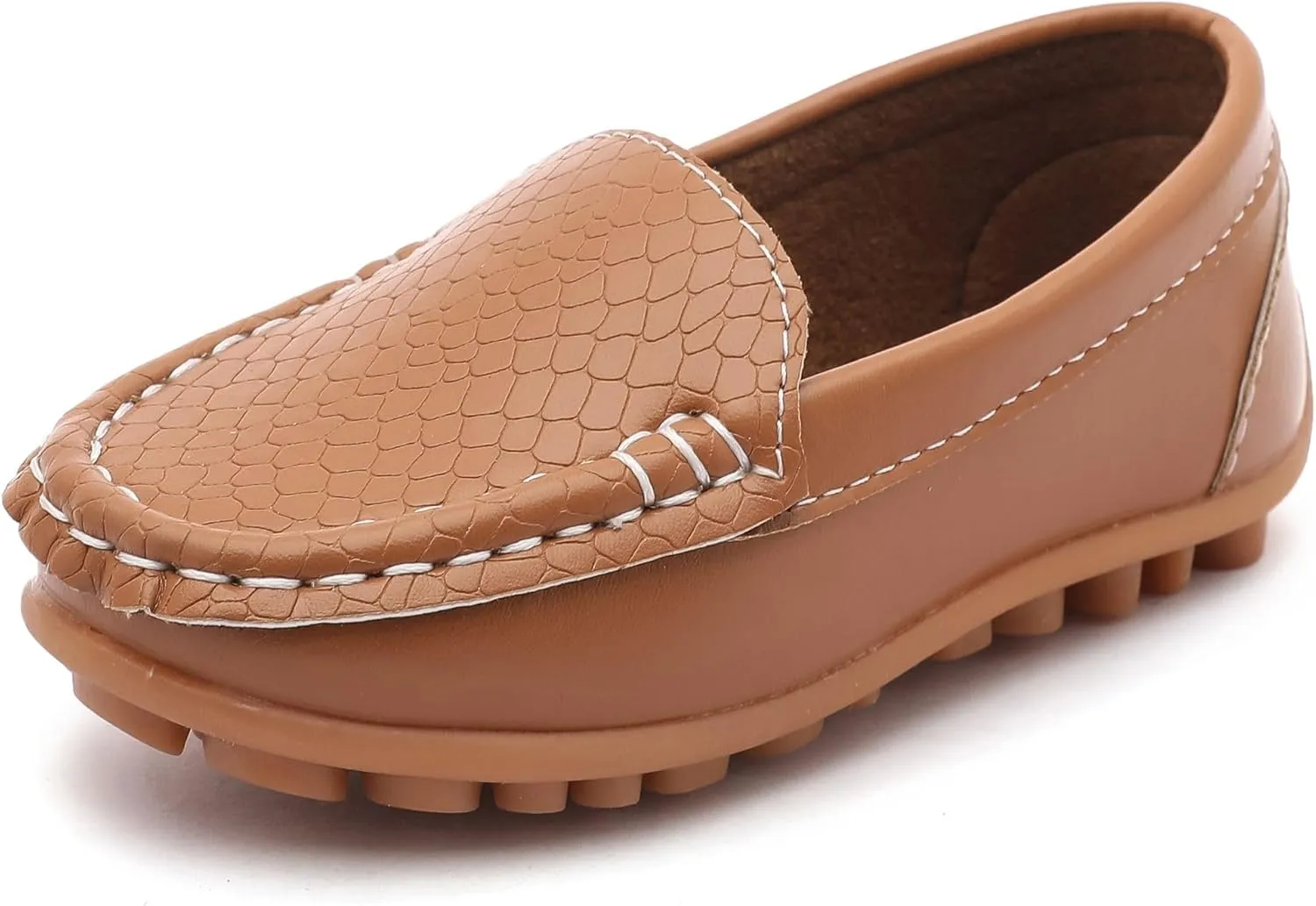 LONSOEN Toddler Little Kid Boys Girls Soft Slip On Loafers Dress Flat Shoes