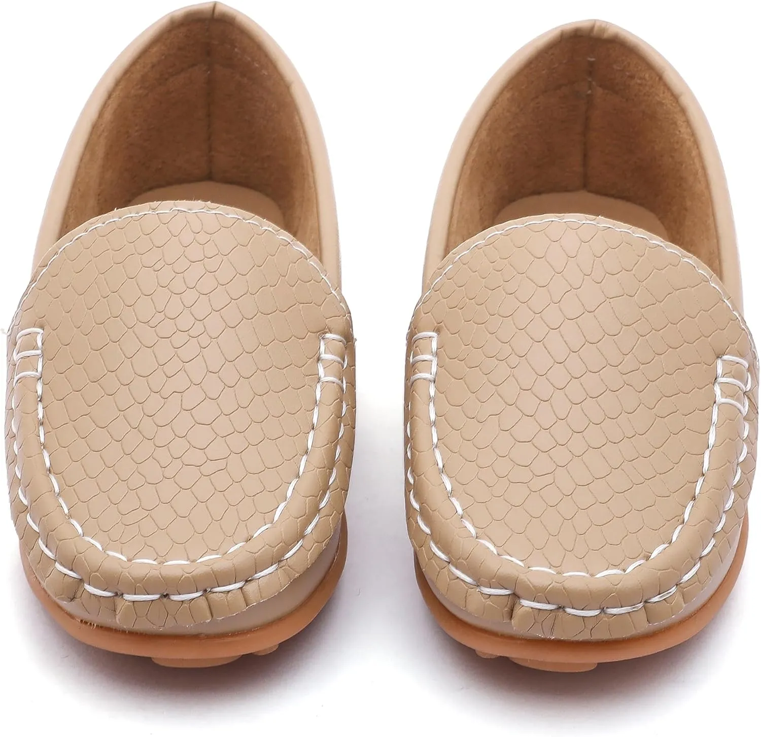 LONSOEN Toddler Little Kid Boys Girls Soft Slip On Loafers Dress Flat Shoes