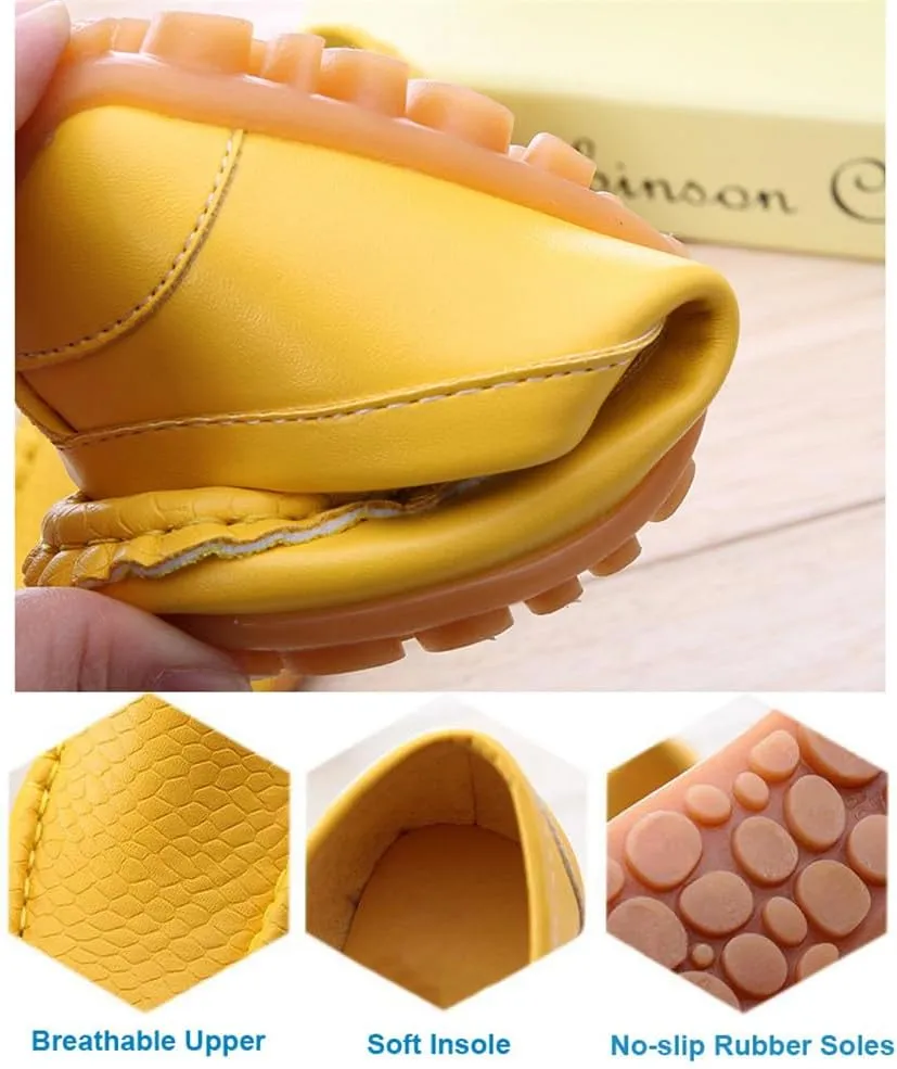 LONSOEN Toddler Little Kid Boys Girls Soft Slip On Loafers Dress Flat Shoes