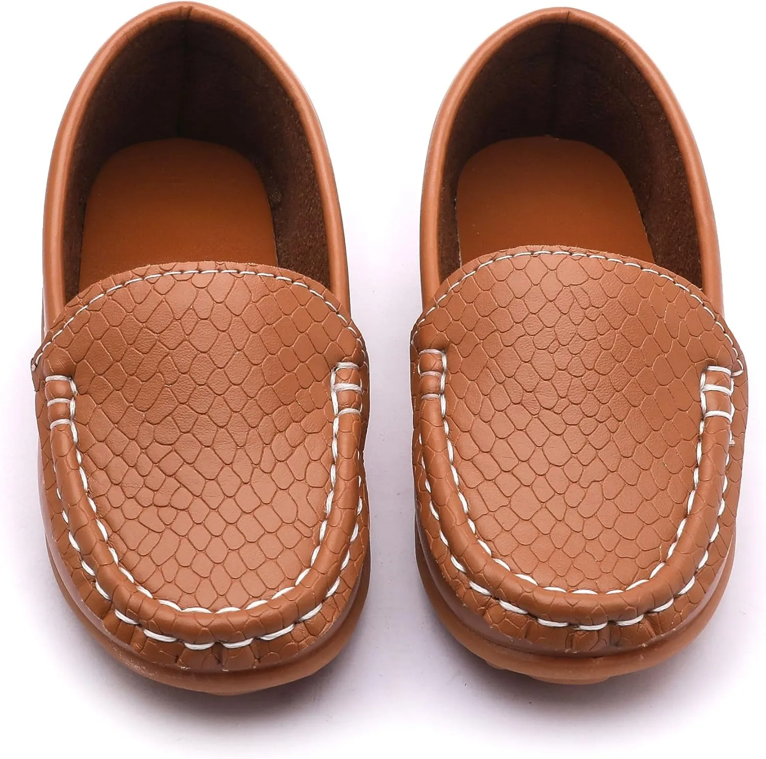LONSOEN Toddler Little Kid Boys Girls Soft Slip On Loafers Dress Flat Shoes