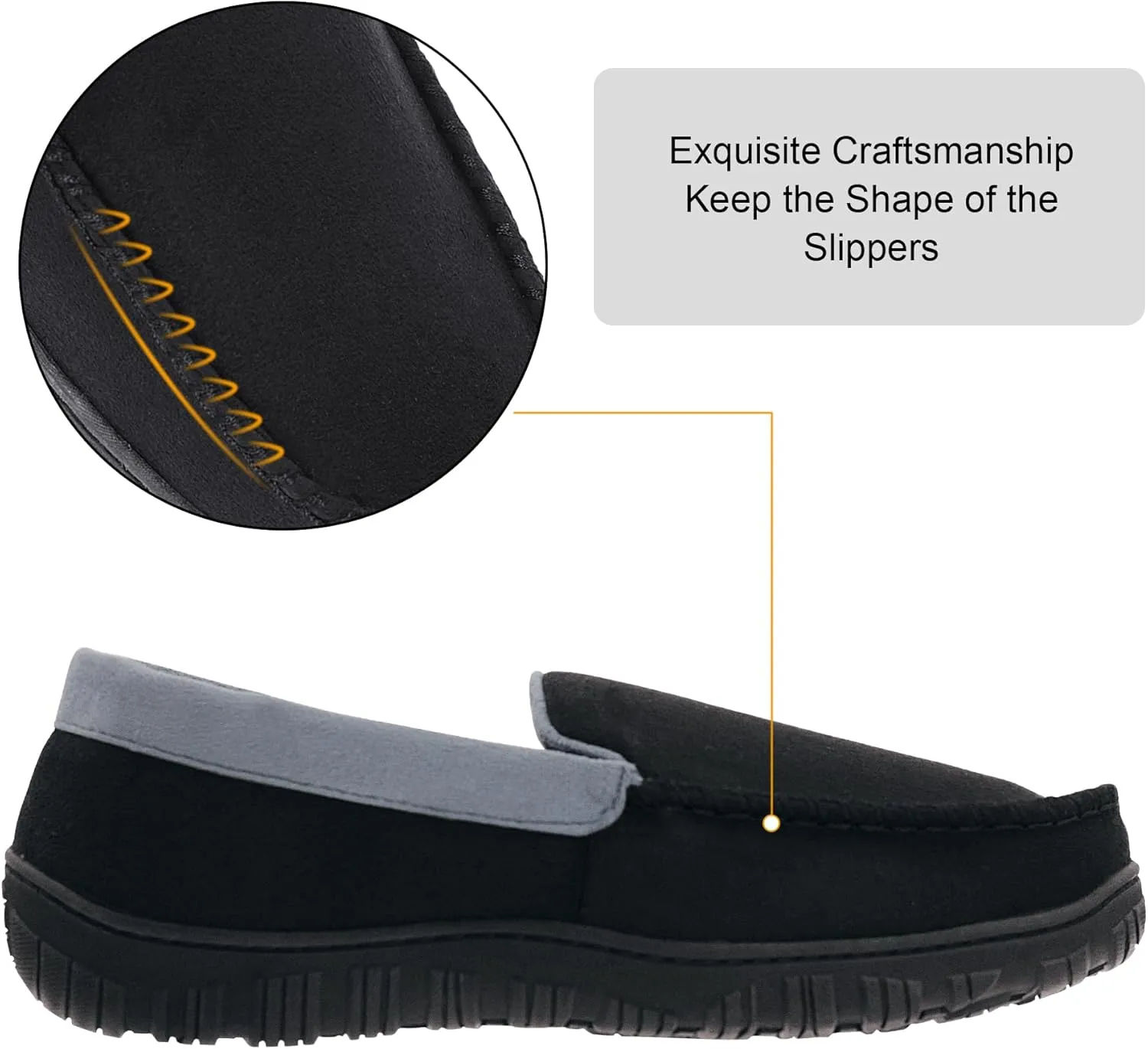 Lulex Mens Slippers Moccasins for Mens Memory Foam House Slippers Indoor Outdoor House Shoes