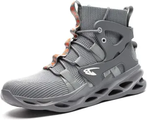 Luolocsn Work Safety Steel Toe Boots for Men and Women Lightweight Breathable Industrial & Construction Shoes
