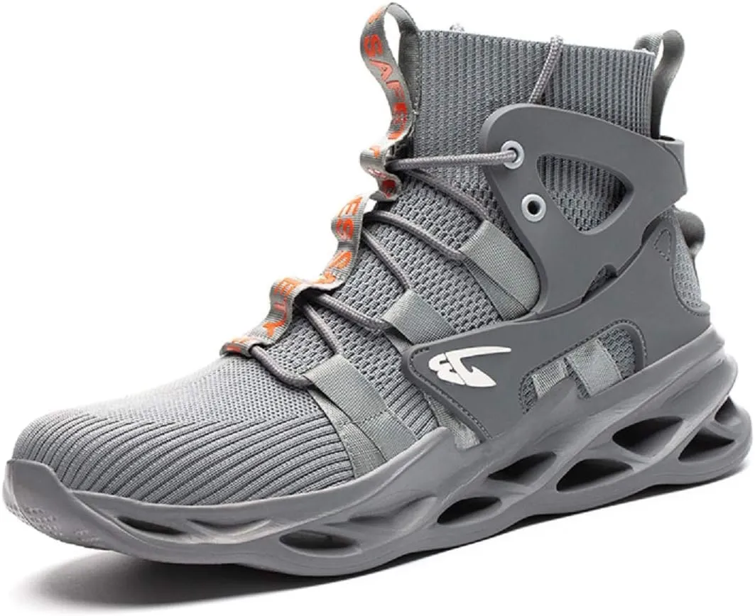 Luolocsn Work Safety Steel Toe Boots for Men and Women Lightweight Breathable Industrial & Construction Shoes