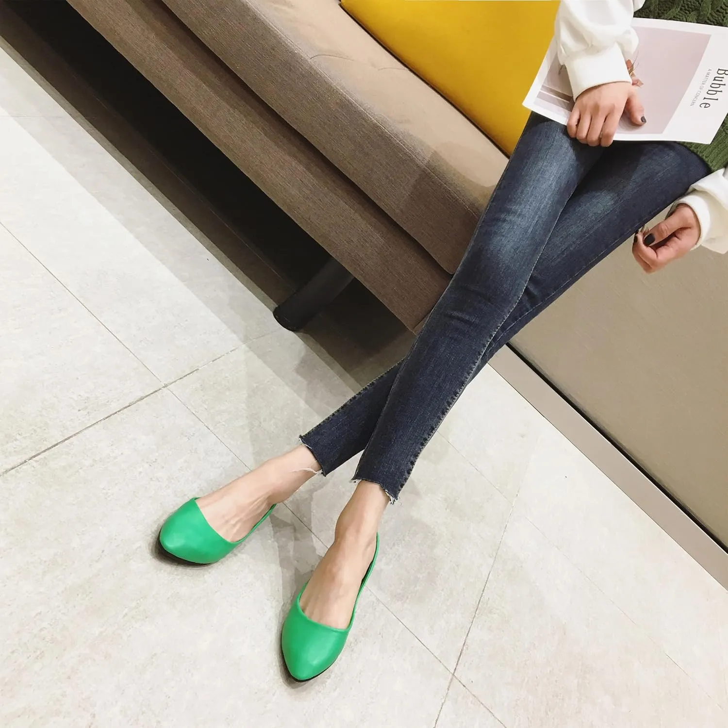 MAIERNISI JESSI Flats for Women Ballet Flats Pointed Toe Dress Business Casual Shoes