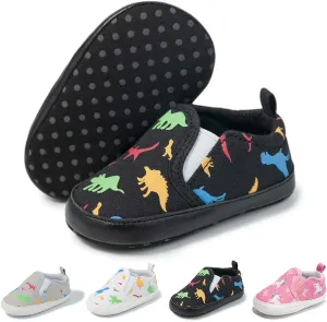 Meckior Infant Baby Girls Boys Canvas Shoes Soft Sole Toddler Slip On Newborn Crib Moccasins Casual Sneaker Austin Boy's Flat Lazy Loafers First Walkers Skate Shoe