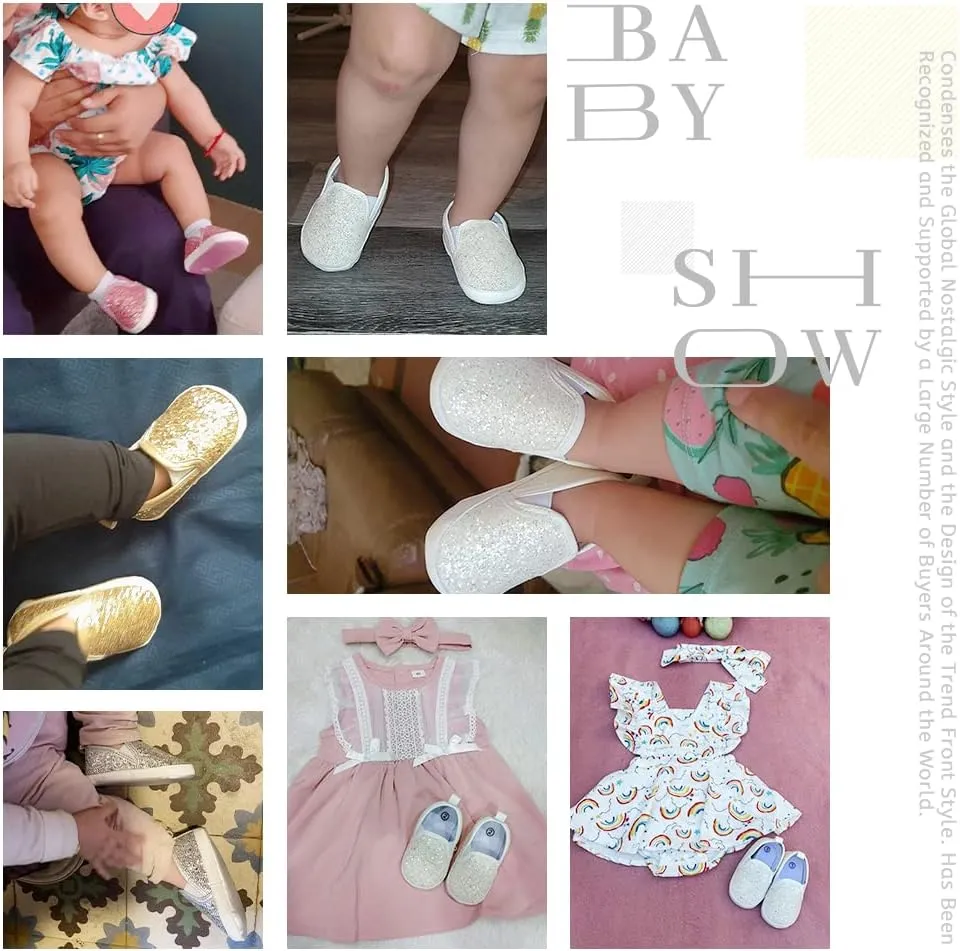 Meckior Infant Baby Girls Boys Canvas Shoes Soft Sole Toddler Slip On Newborn Crib Moccasins Casual Sneaker Austin Boy's Flat Lazy Loafers First Walkers Skate Shoe