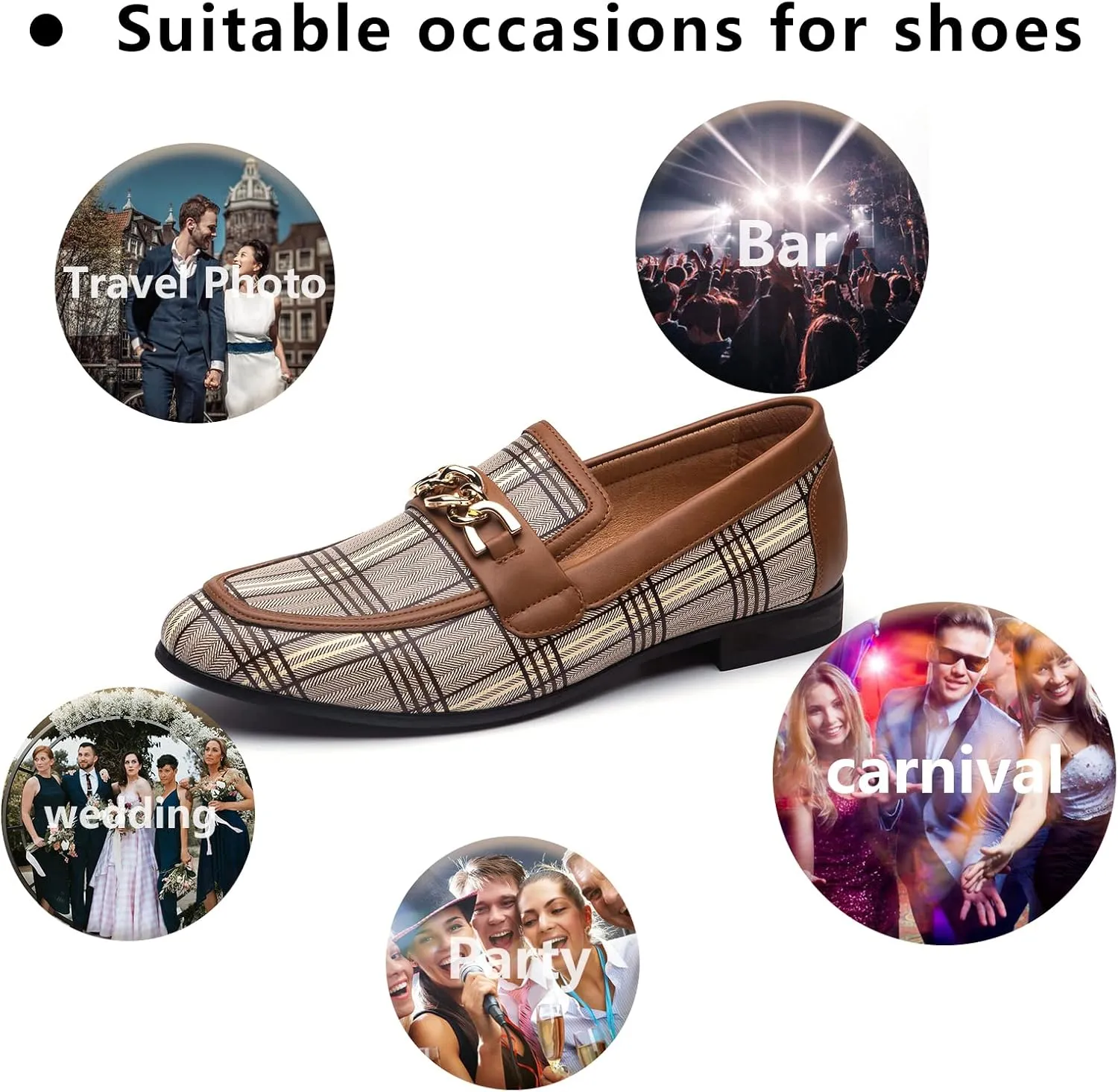 Meijiana Men Faux Leather Noble Loafer Shoes Slip-on Loafer Smoking Slipper Tassel Loafer