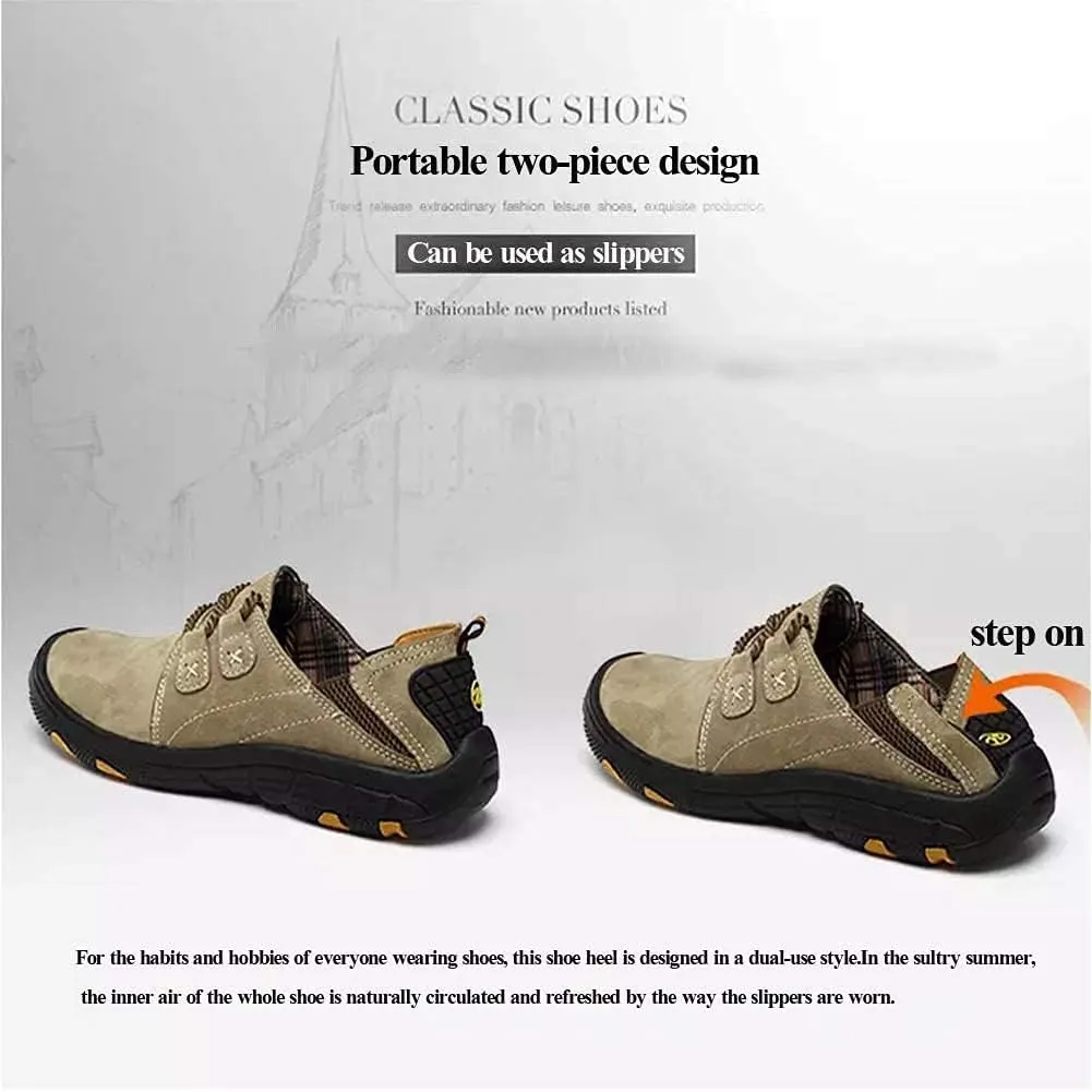 Men Casual Leather Sneakers Loafers Oxford Driving Outdoor Walking Fashion Hiking Shoes Workout Footwear Flats