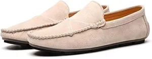 Men Suede Driving Comfort Loafers Brogue Casual Walking Flat Moccasin Business Classic Dress Boat Shoes