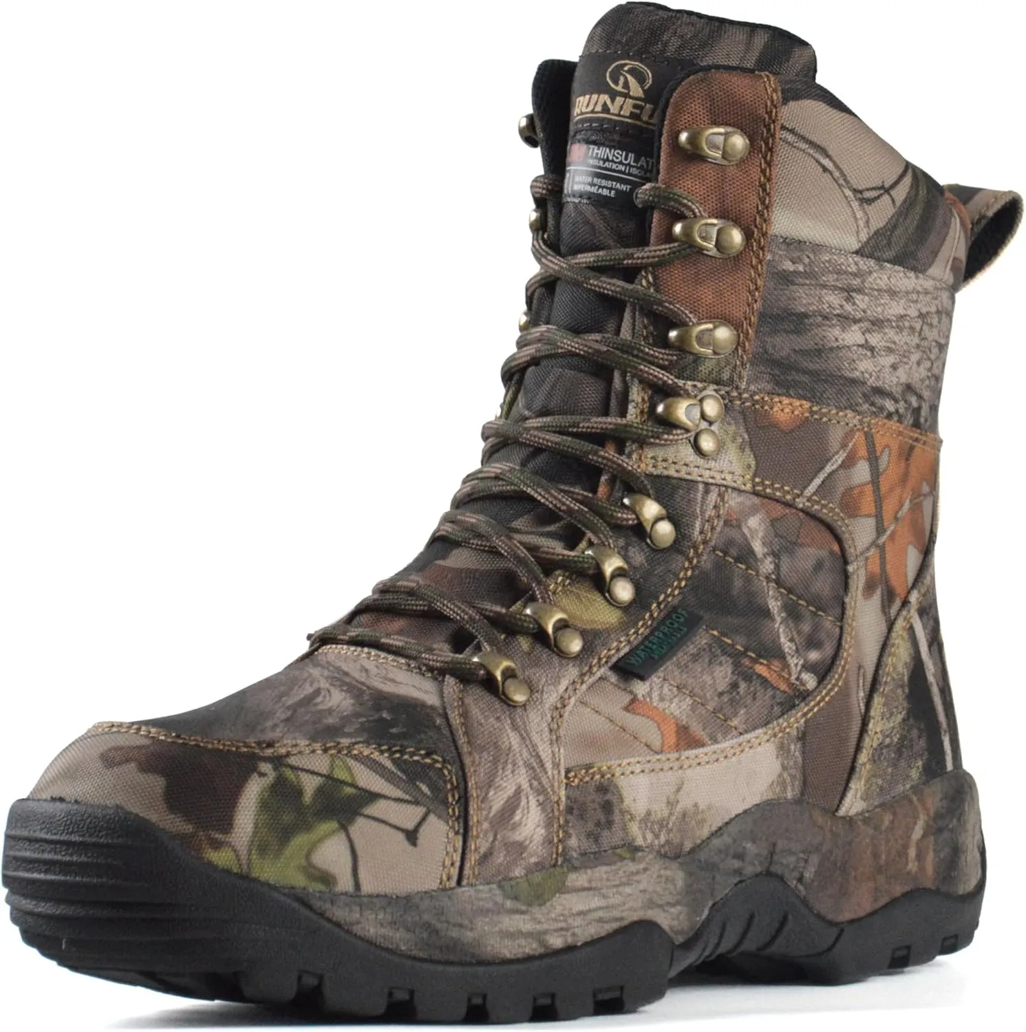 Men's 8" Waterproof Lightweight Hunting Boots Camo Insulated Hiking Boots, 200g Thinsulate