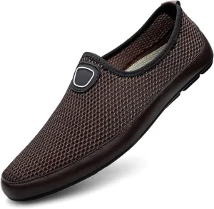 Men's Breathable Mesh Slip On Soft Sole Loafers,Lightweight Comfortable Low Top Flat Walking Shoes Casual Fashion Driving Shoes