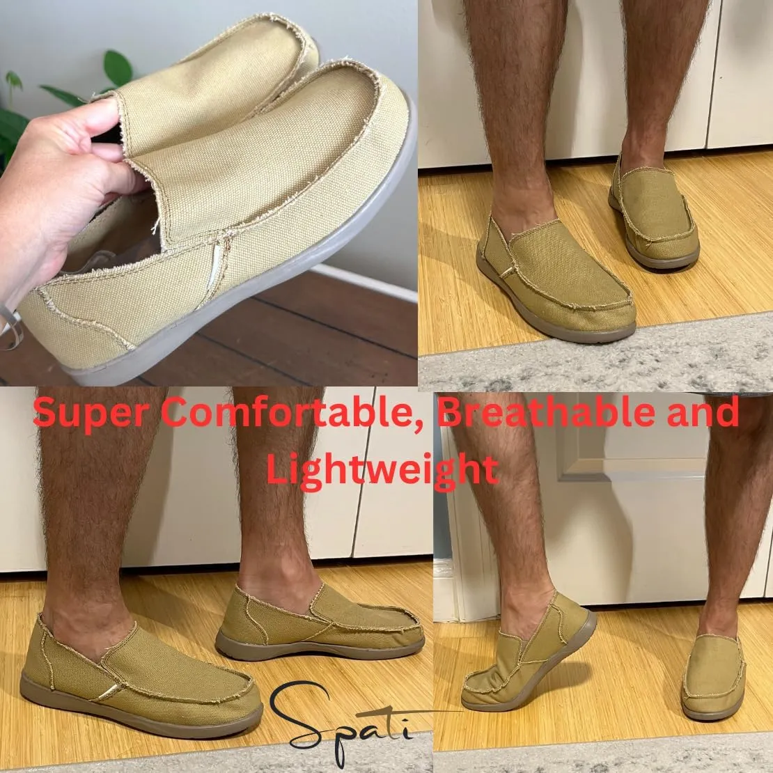 Men's Canvas Linen Slip On Loafer Lightweight Breathable Casual Shoes Orthopedic Travel for Summer Autumn Spring Walking Shoes for Men