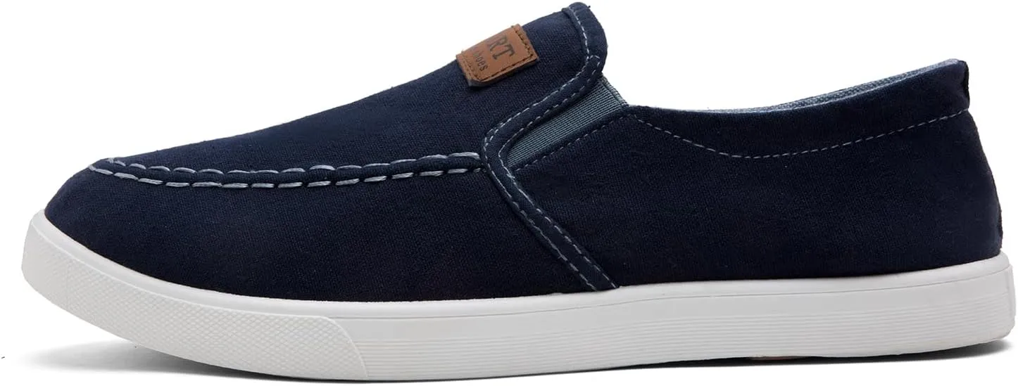 Men's classic slip on sneakers fashion low top canvas Loafers casual Boat shoes,Comfortable & Lightweight