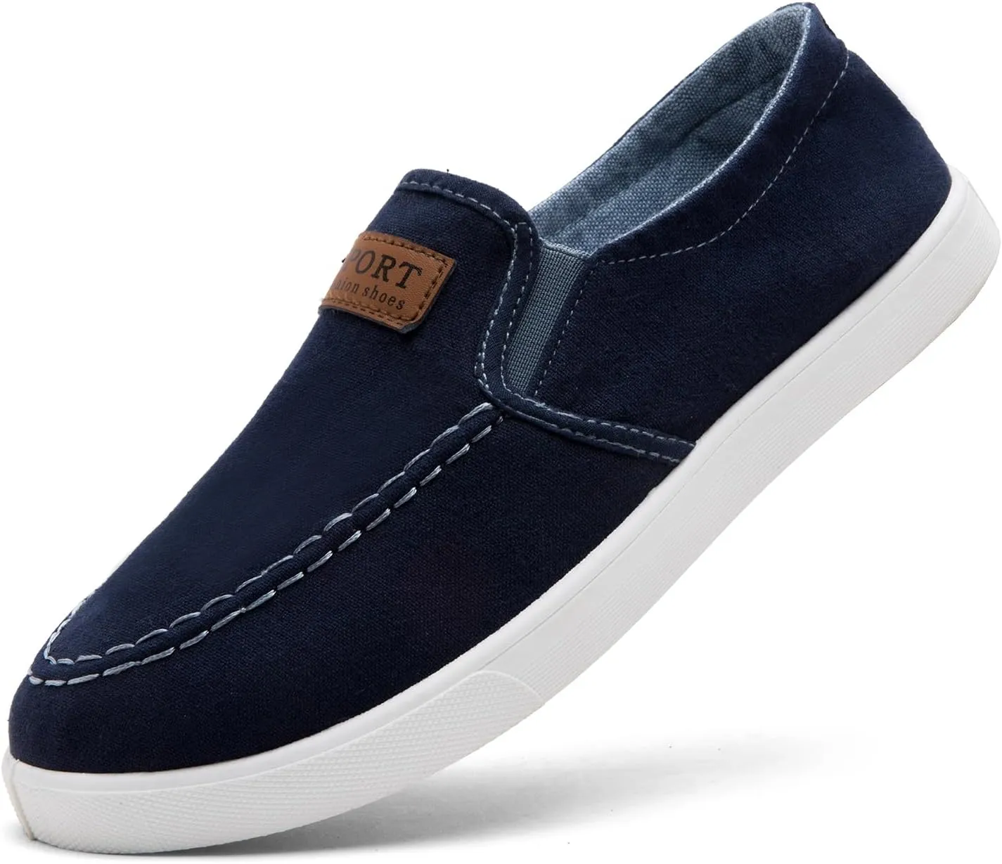 Men's classic slip on sneakers fashion low top canvas Loafers casual Boat shoes,Comfortable & Lightweight