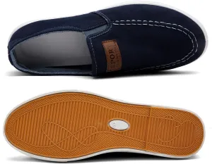 Men's classic slip on sneakers fashion low top canvas Loafers casual Boat shoes,Comfortable & Lightweight