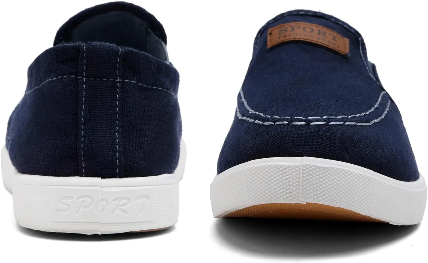 Men's classic slip on sneakers fashion low top canvas Loafers casual Boat shoes,Comfortable & Lightweight