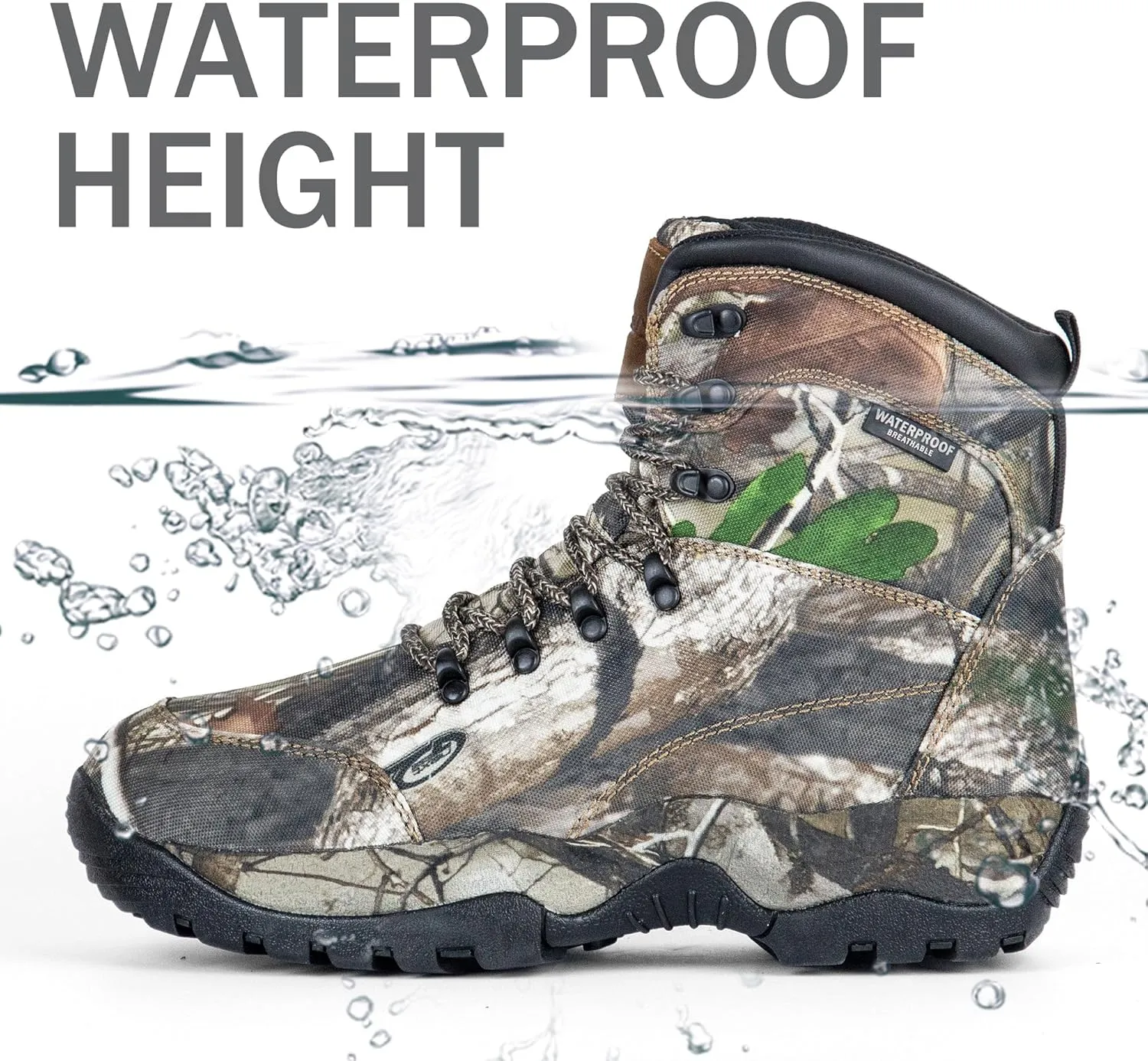 Men's Hunting Boots 7 Inch Waterproof Lightweight Hiking Boot, 200g Thinsulate