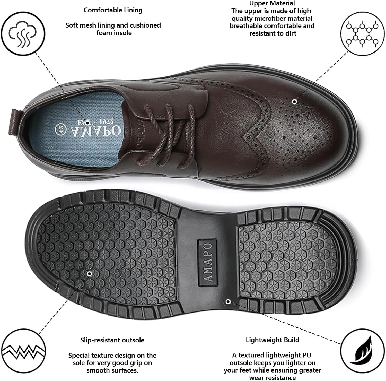 Men's Loafer Dress Shoes Classic Oxfords Shoes for Men Formal Business