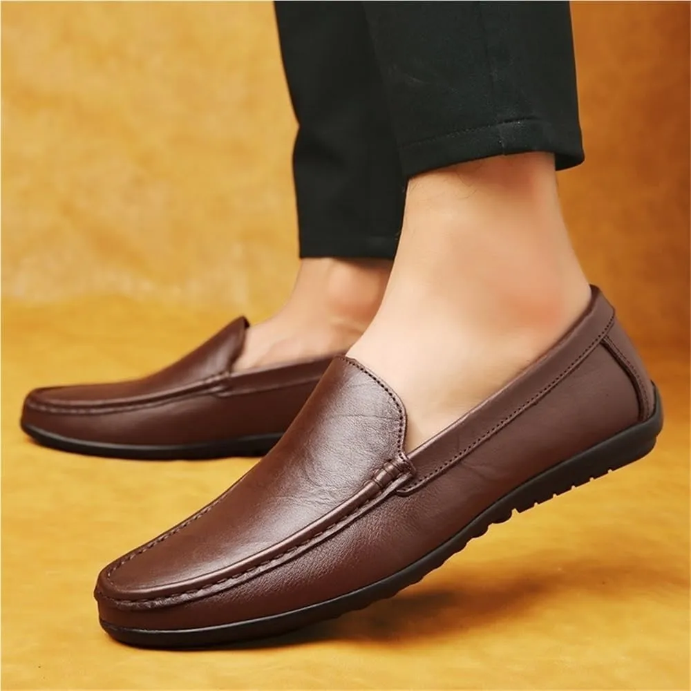 Men's Loafers Round Toe Faux Leather Loafer Shoes Anti-Slip Resistant Lightweight Fashion Party Slip-on