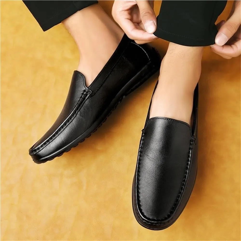 Men's Loafers Round Toe Faux Leather Loafer Shoes Anti-Slip Resistant Lightweight Fashion Party Slip-on