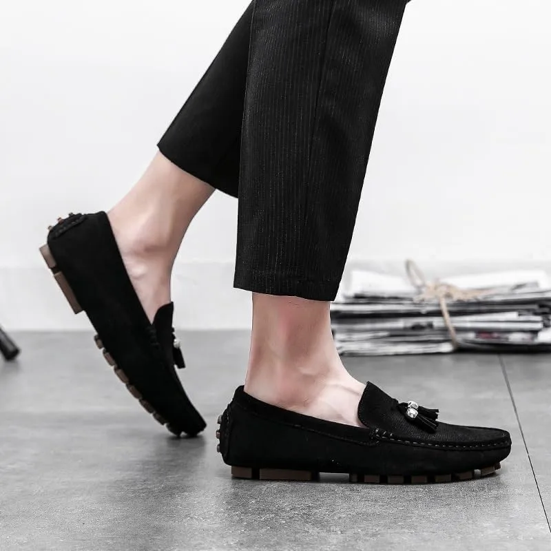 Men's Loafers Round Toe Faux Leather with Tassel Driving Style Loafer Lightweight Slip Resistant Comfortable Outdoor Party Slip-on