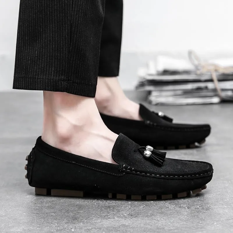 Men's Loafers Round Toe Faux Leather with Tassel Driving Style Loafer Lightweight Slip Resistant Comfortable Outdoor Party Slip-on