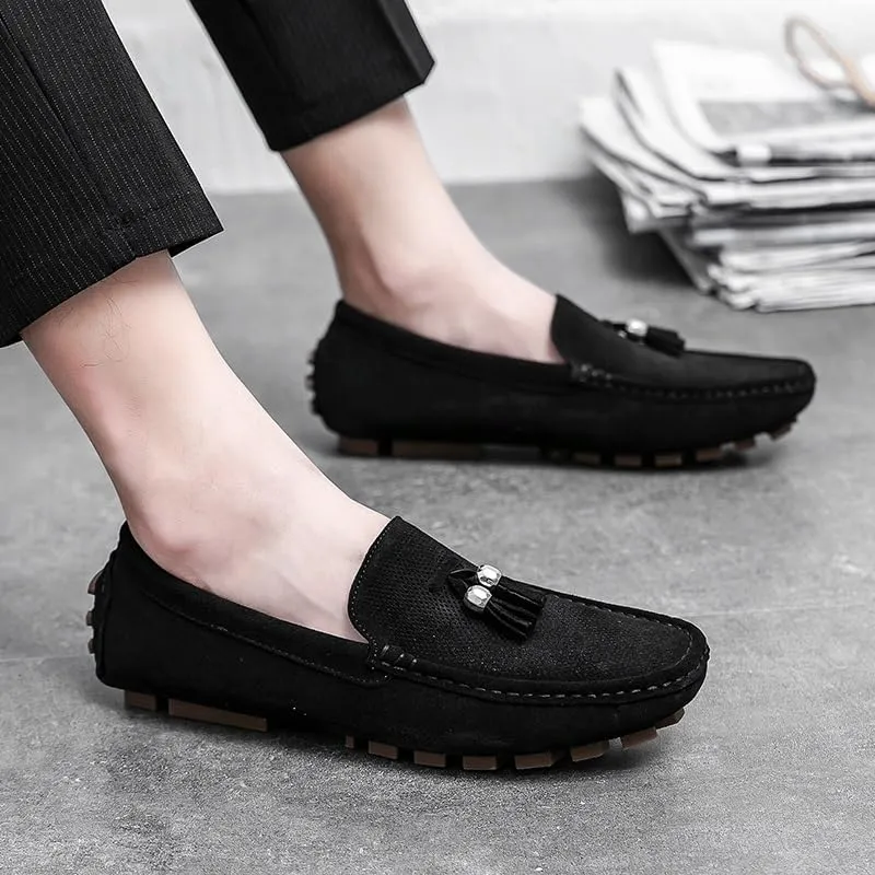 Men's Loafers Round Toe Faux Leather with Tassel Driving Style Loafer Lightweight Slip Resistant Comfortable Outdoor Party Slip-on