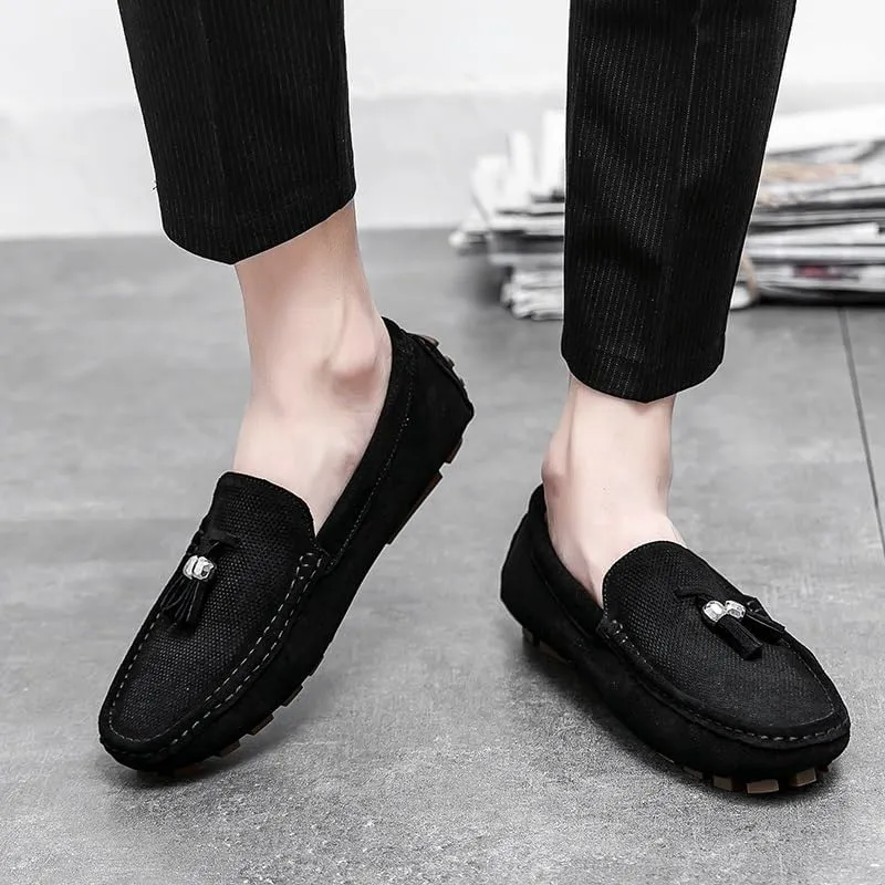 Men's Loafers Round Toe Faux Leather with Tassel Driving Style Loafer Lightweight Slip Resistant Comfortable Outdoor Party Slip-on