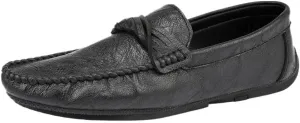 Mens Loafers Round Toe Moccasins Simple Vegan Leather Anti-Slip Flat Heel Resistant Party Slip-on