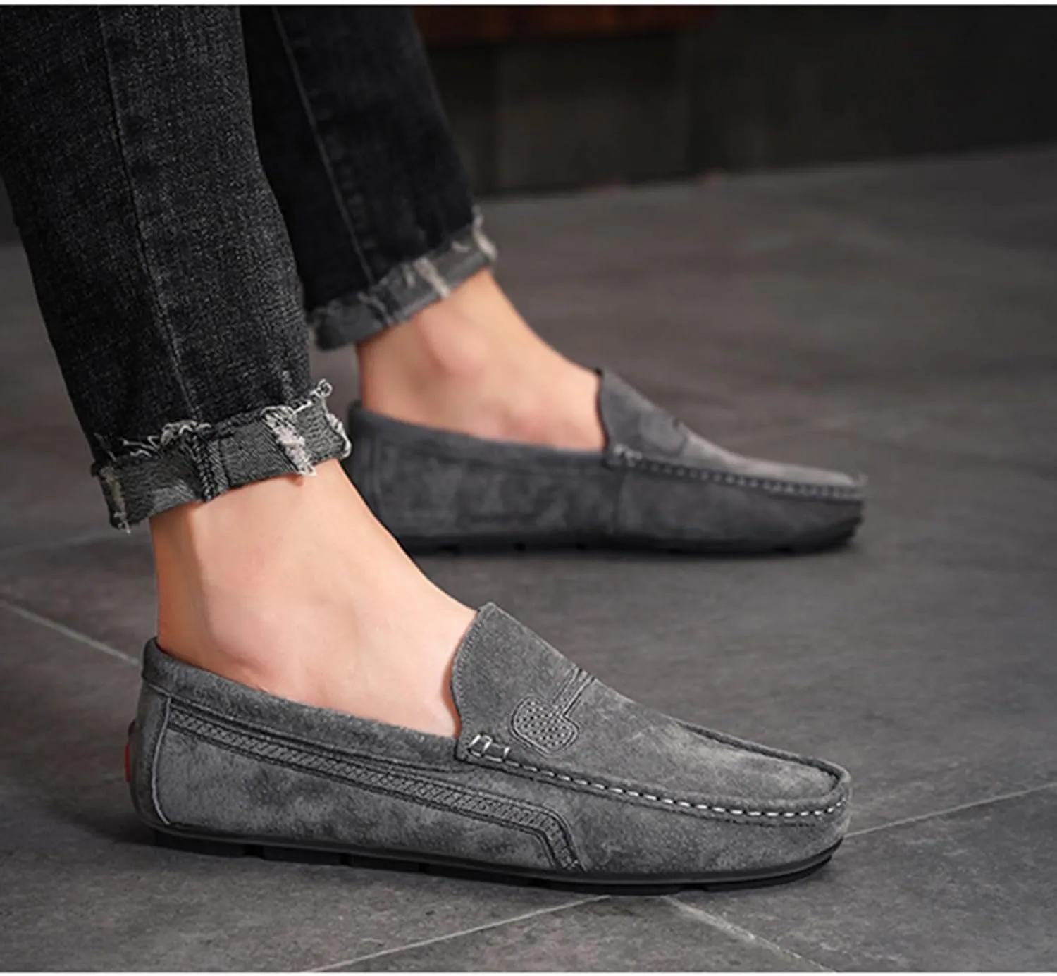 Men's Loafers Slip on Shoes Soft Sole Genuine Leather Driving Shoes Casual Penny Loafers for Men