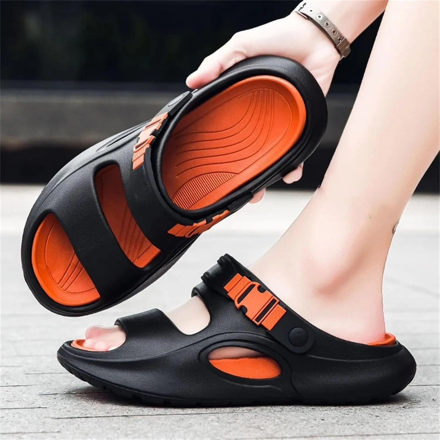 Men's Thick Sole Clogs - Soft Water-Resistant Beach and Garden Shoes