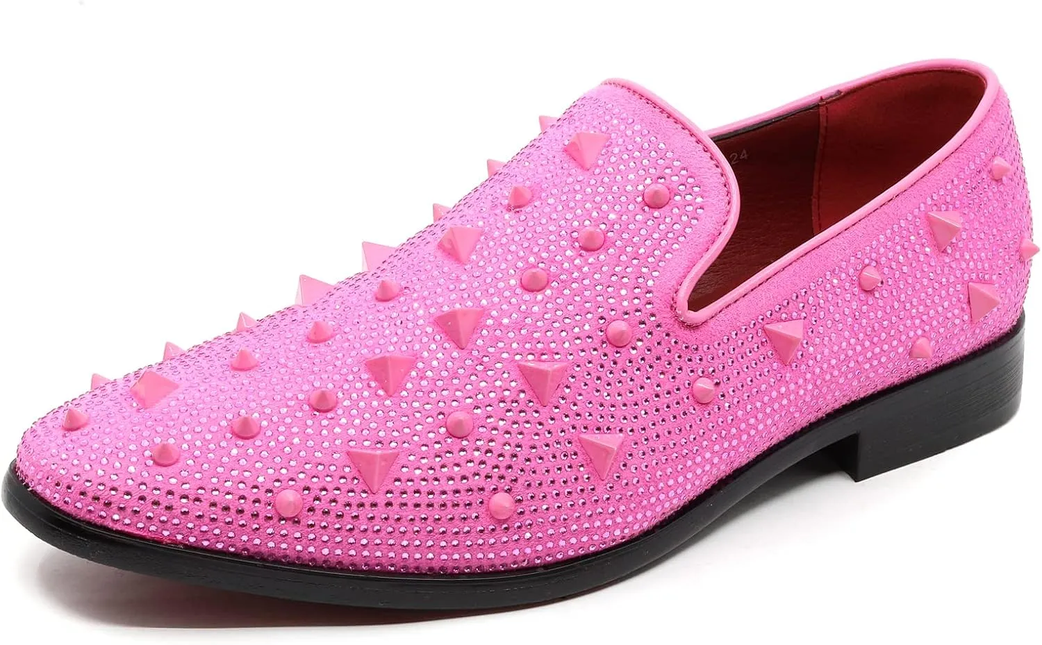 Men's Vintage Spike Rhinestone Designer Classic Smoking Dress Tuxedo Loafers Slip On Shoes SM-24