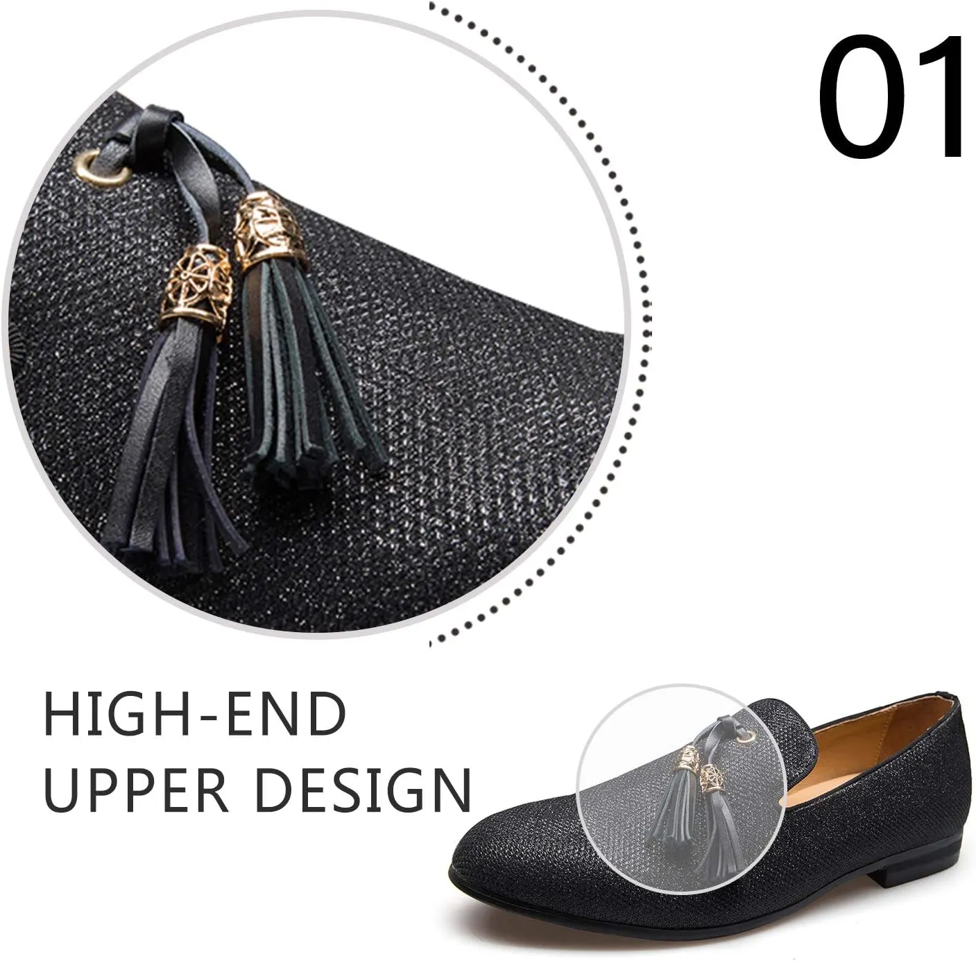 Men's Vintage Velvet Embroidery Noble Loafer Shoes Slip-on Loafer Smoking Slipper Tassel Loafer