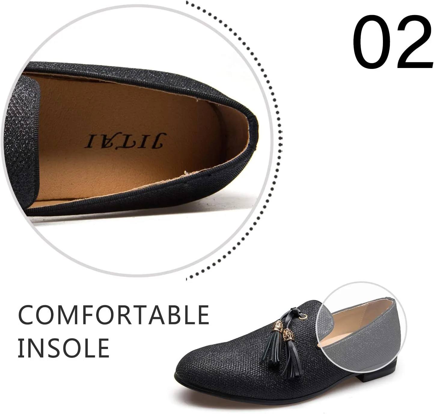 Men's Vintage Velvet Embroidery Noble Loafer Shoes Slip-on Loafer Smoking Slipper Tassel Loafer